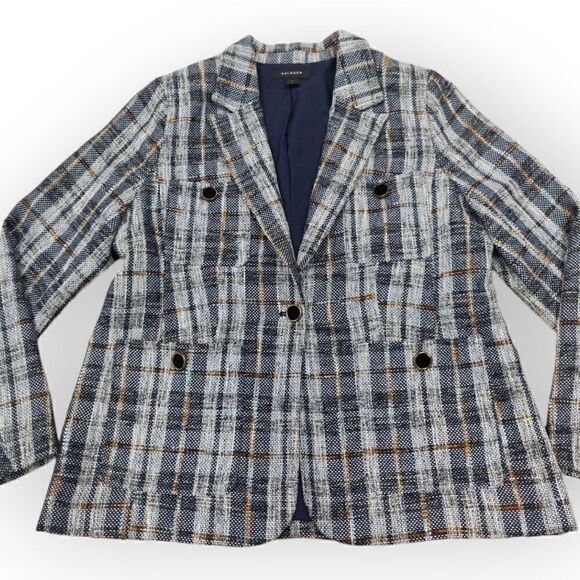 Halogen gray check pattern jacket blazer size L - Picture 6 of 10